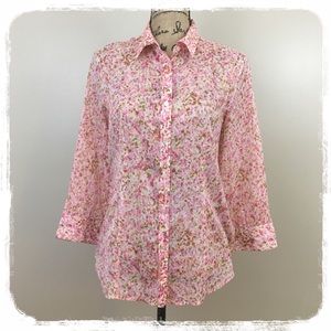Talbots Lightweight Floral Top Blouse sz. 8